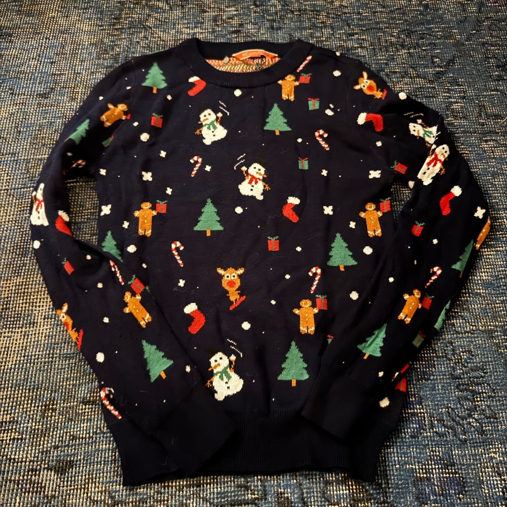 Modcloth Navy Holiday Crewneck Sweater